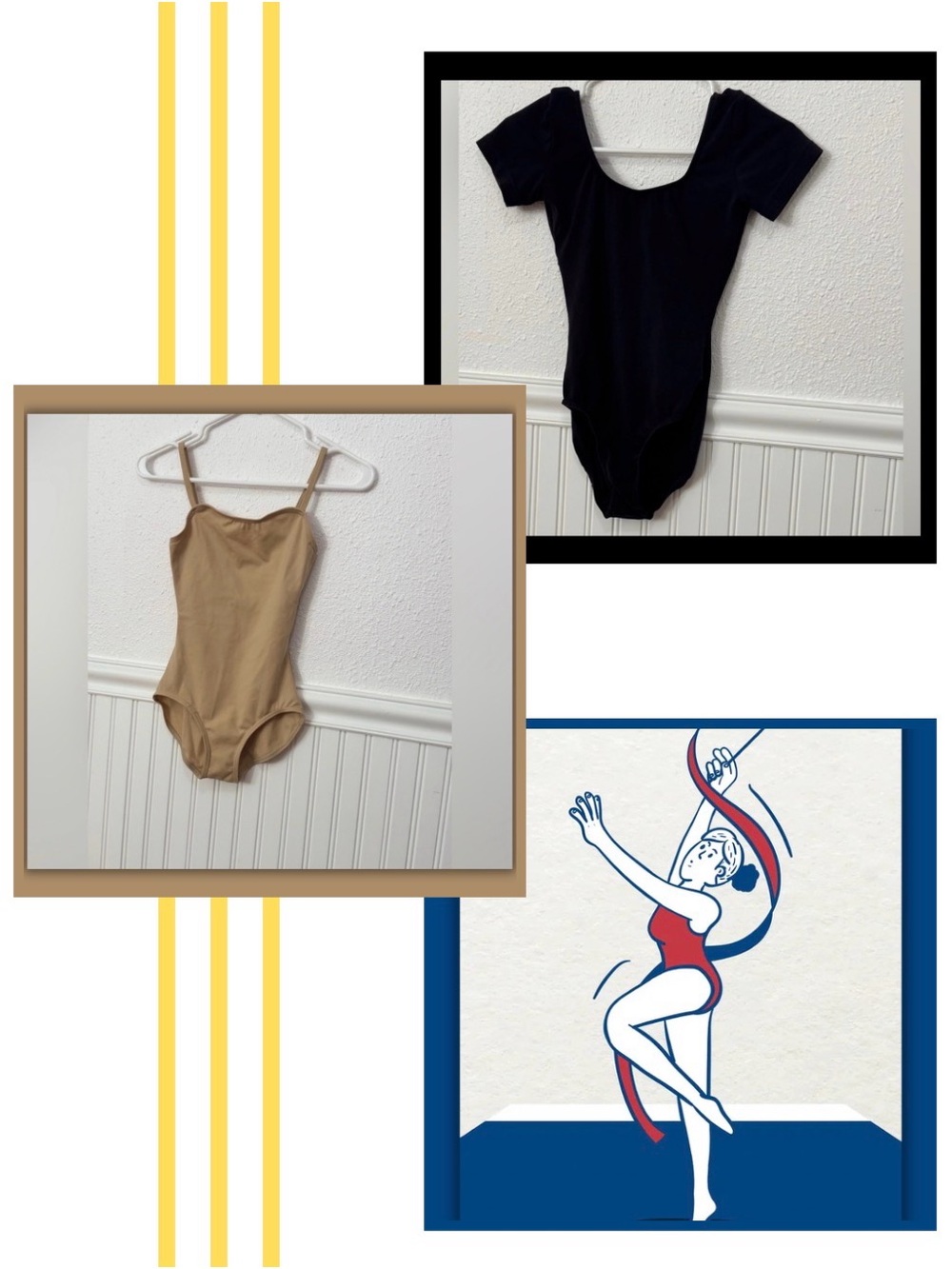 Bundle of 2 Kids Leotards Set | Black and Tan | Gymnastics | Dance | Girls